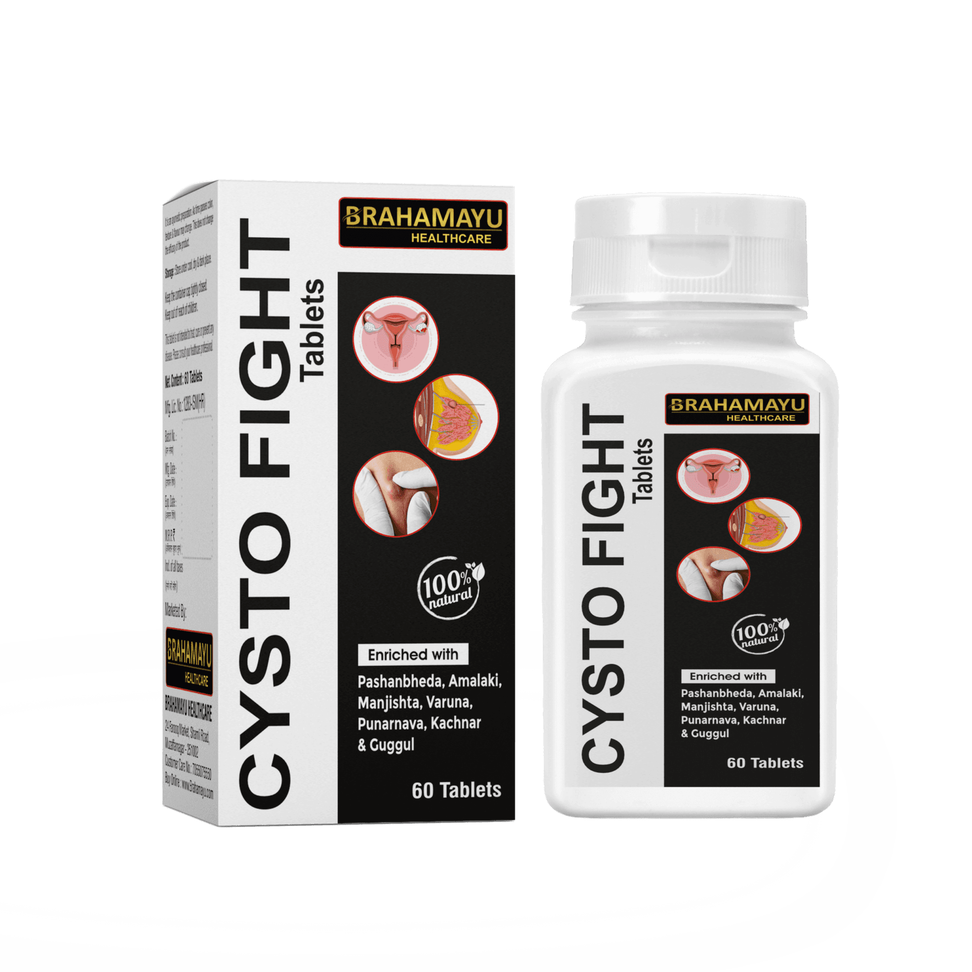 Brahamayu Healthcare Cysto Fight Tablets (60 Tablets)
